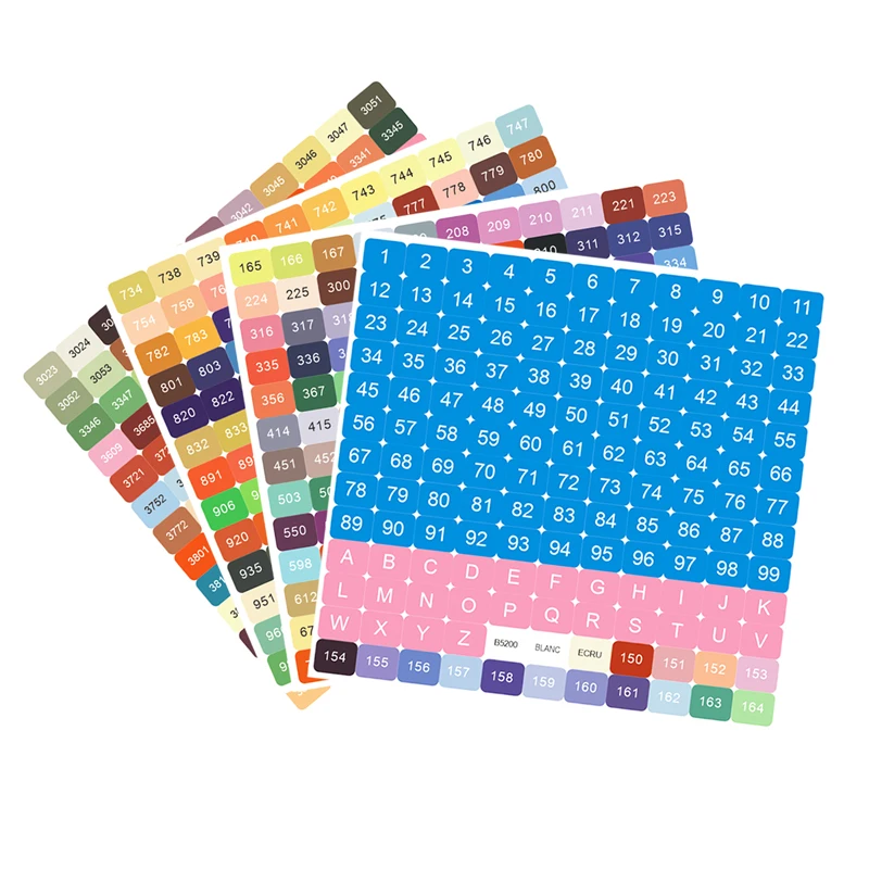 

Square DMC Colors Number Label Stickers Diamond Painting Storage Box Beads Organizer Cross Stitch Mosaic Tool Bottle Mark Label