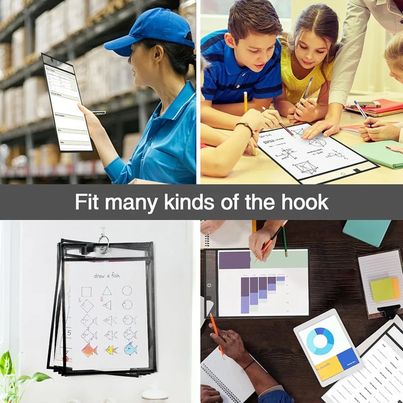 Dry Erase Pockets - Reusable Writing And Wiping For Teachers School Classroom Supplies Office Worksheets