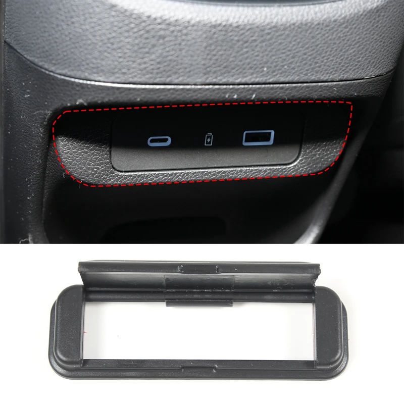 

For Benz Smart Elf #1 ABS Rear USB Charging Port Protection Cover Decorative Sticker Interior Molding Accessories