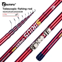 biutifu telescopic fishing rod 44 555 566 5m t800 carbon travel ultralight spinning float outdoor 30g trout bolognese pole