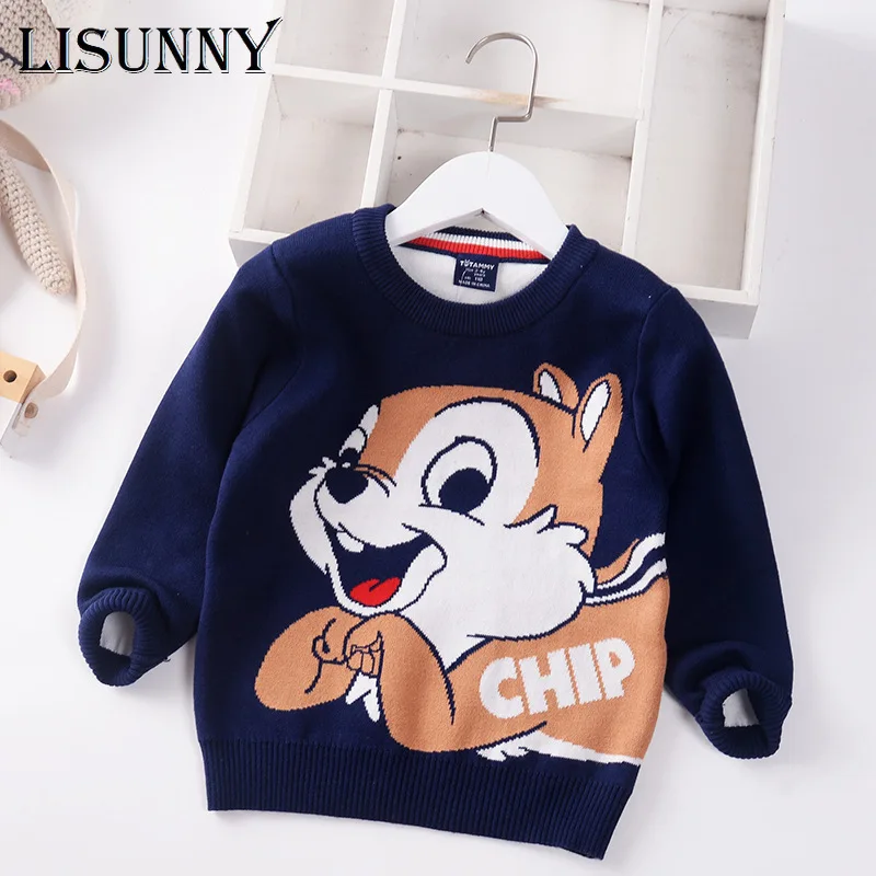 

Boys Sweaters 2022 New Autumn Winter Baby Knitted Sweater Jumper for Girls Children Pullover Toddler Kids Clothes Cartoon 2-8y