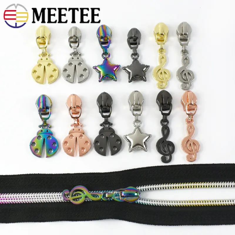 

10/20/30/40/50Pcs 5# Zipper Slider for Nylon Zippers Tape Bag Decoration Zips Puller Head Sewing Clothes Zip Lock Repair Kit