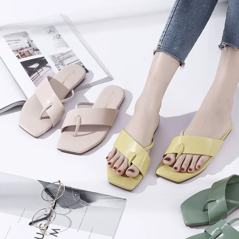 Woman Slipper Summer Fashion Casual Non-Slip Couple Flip Flops Breathable Beach Elegant Ladies Single Shoes Comfortable Slippper