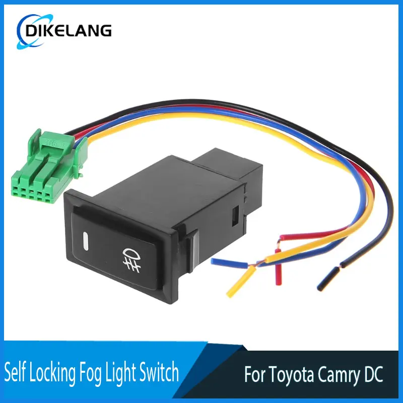 

Brand New Car Self Locking Fog Light Rocker Switch Button BLACK 39mmX21mmX54mm For Toyota Camry DC 12V 5 Pin Plastic