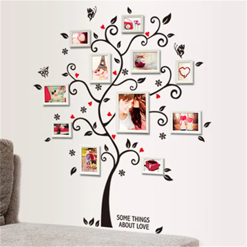 DIY Family Photo Frame Tree Wall Sticker Home Decor Living Room Bedroom Vintage Poster Wall Art Decals Home Decoration Wallpaper
