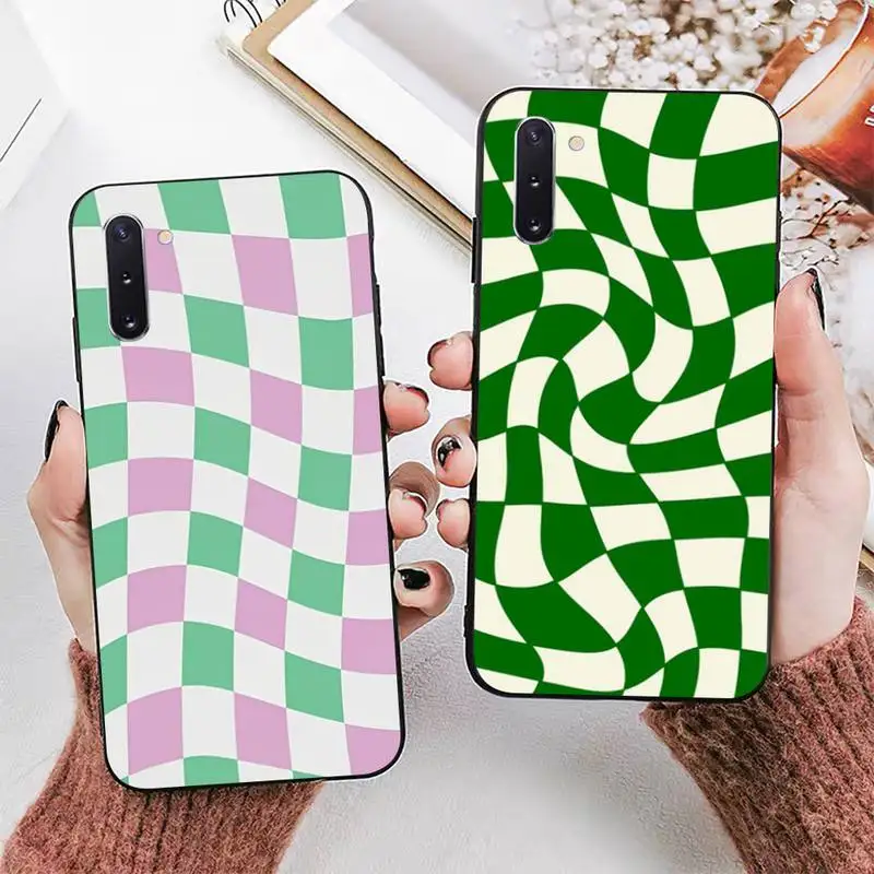 

Color Grid Lattice Phone Case for Samsung A51 A30s A52 A71 A12 for Huawei Honor 10i for OPPO vivo Y11 cover