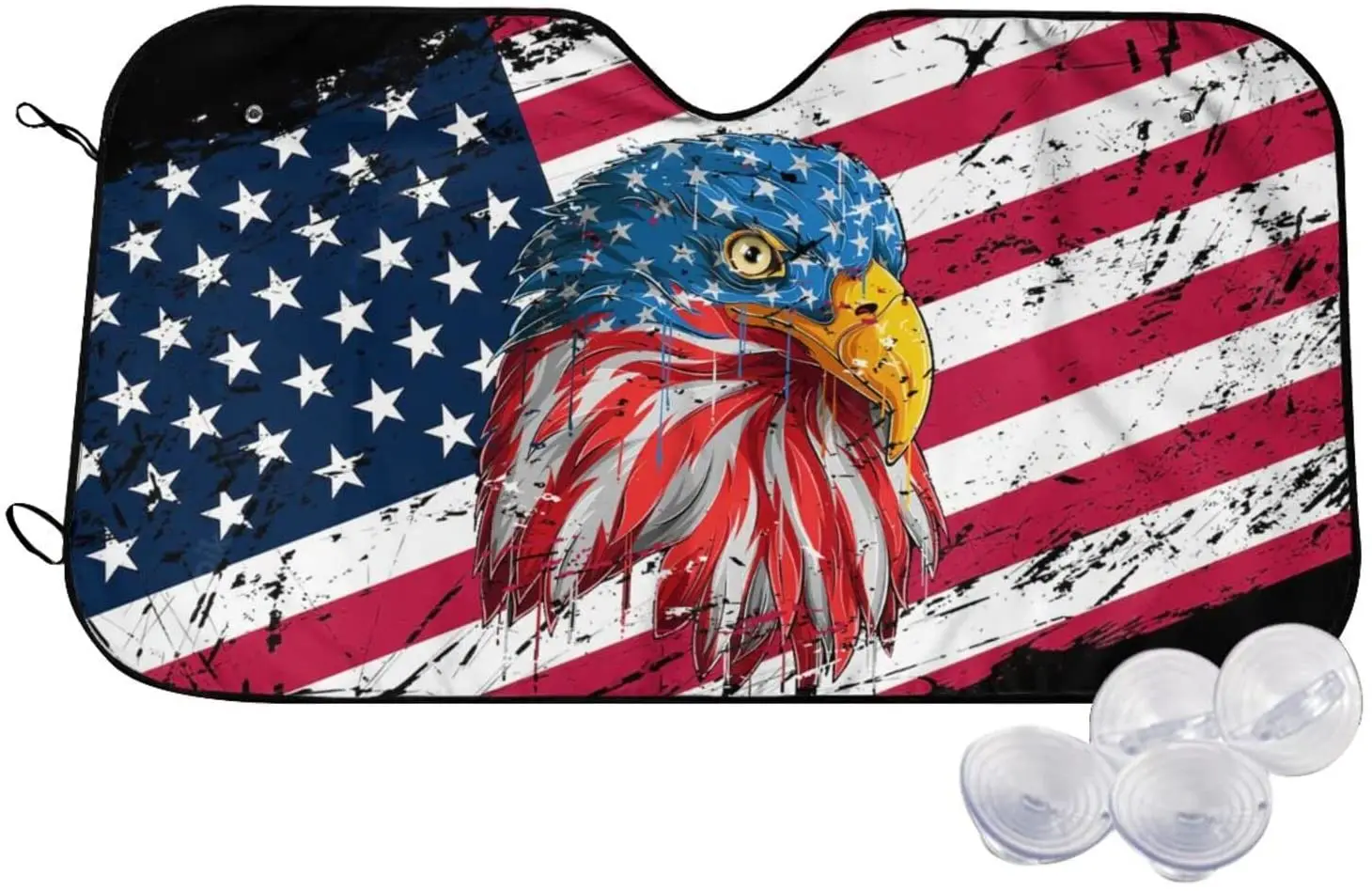 

American flag eagle car windshield sun visor visor reflective UV protector to keep your vehicle cool with foldable sun visor