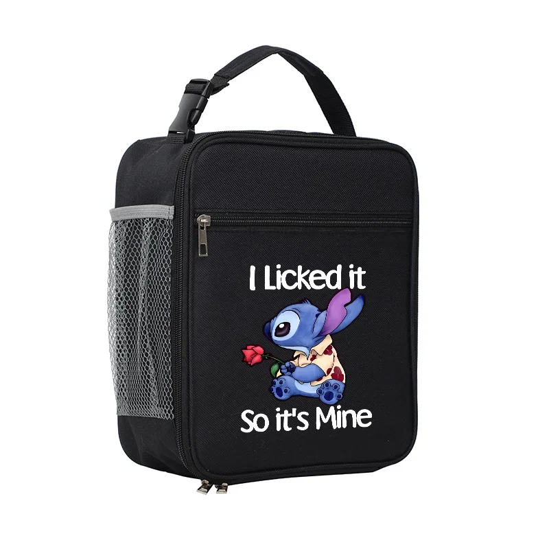 Disney Lunch Bag Stitch Strap Handle Cooler Box Portable Food Work Student Thermal Fridge Picnic Pack