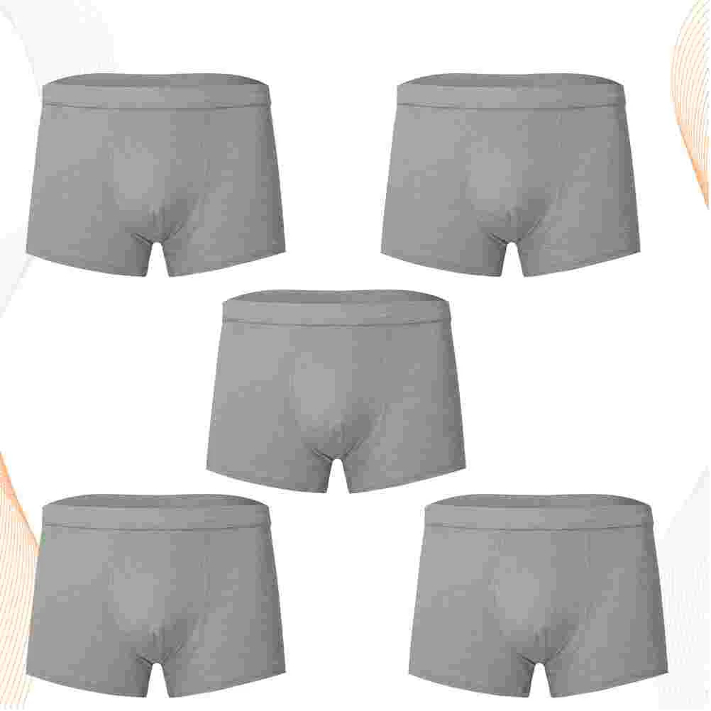 5pcs Cotton Man Briefs Stretchy Breathable Briefs Shorts Underpants Size L (Red)