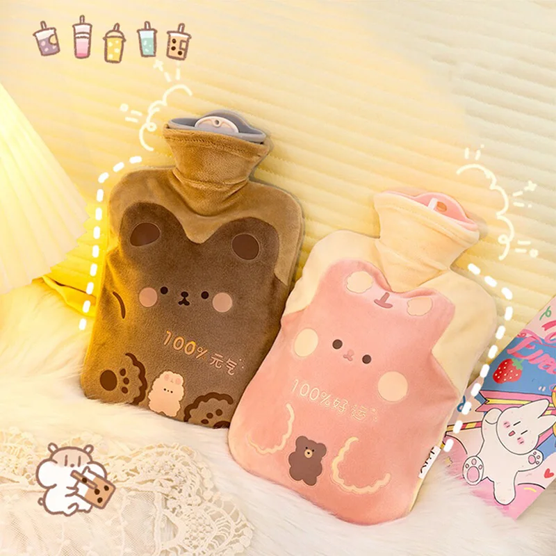 

Cute Hot Water Bottle Bag For Girls Reusable Plush Hand Warmer Heat Pack Warm Belly Instant Hot Pack Winter Water Heating Pad