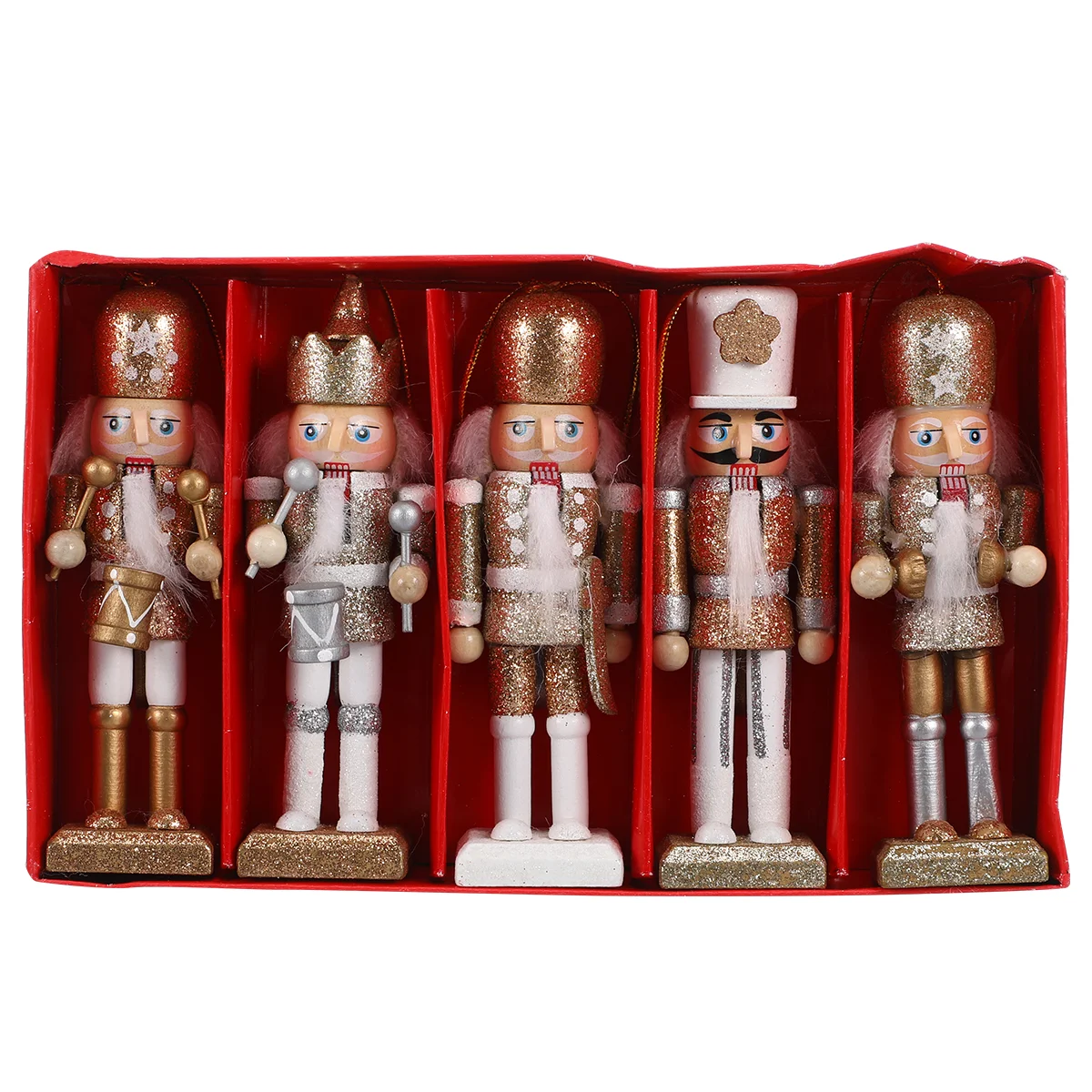 

Christmas Wooden Doll home decor Christmas Nutcracker Doll Pendant Creative Glittering Powder Doll Ornament for navidad