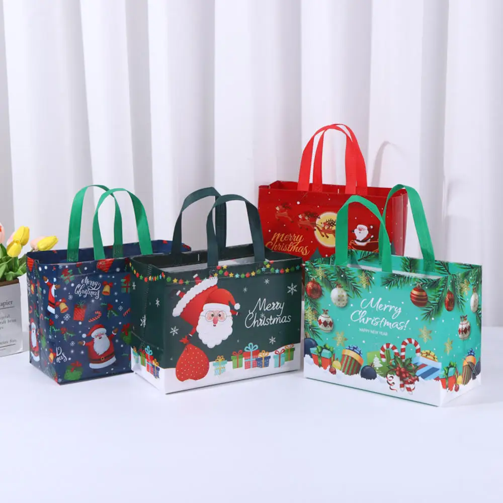 

Нетканый Рождественский Подарочный пакет, сумка для конфет в виде Санта-Клауса, снеговика, для Счастливого Рождества, Нового года, декоративный подарочный упаковочный пакет, 2024 Рождество