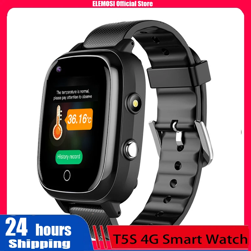Elemosi 4G SmartWatch Video Call Full Touch 800mAH IP67 3MP Camera LBS+GPS+WIFI SOS Heart Rate SMS Browse Elder Smaer Watch