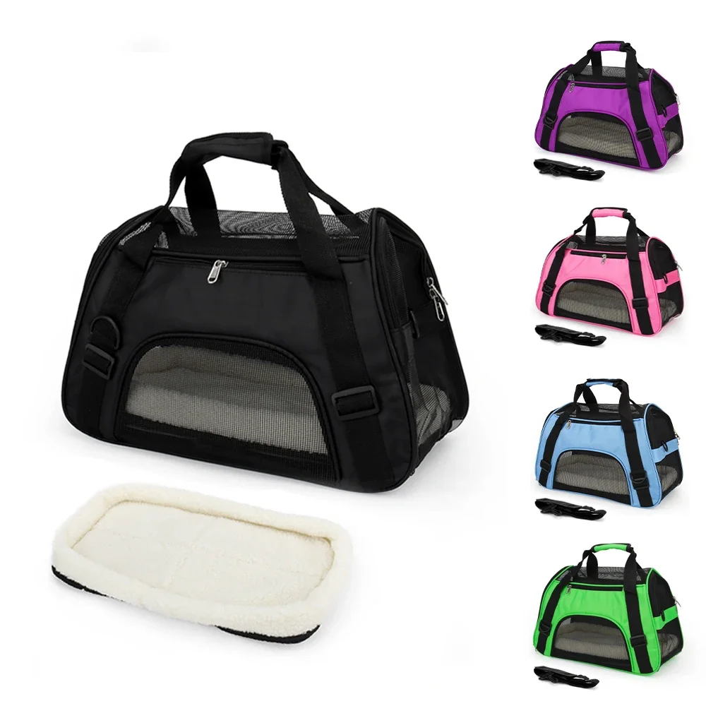

Soft Surface Pet Carrier Cat Bag Outdoor Travel Breathable Pet Handbag Carrier for Dogs With Pad