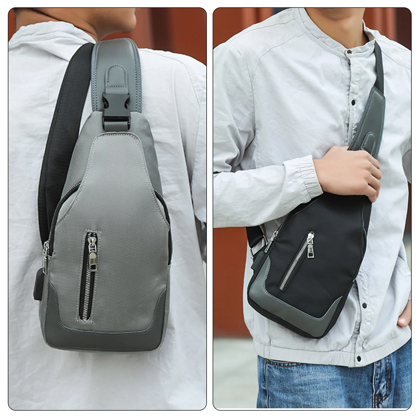 

Sling Bag Chest Fanny Packs Crossbody Shoulder Backpack With USB Charging Port Camping Equipments Accessories Outdoor