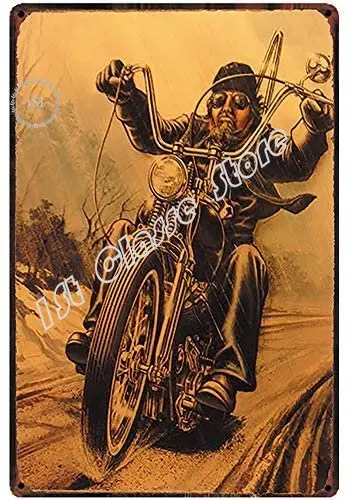 

Nostalgic Original Retro Design Motorcycle Tin Metal Signs Wall Art | Thick Tinplate Print Poster Wall Decoration for Garage