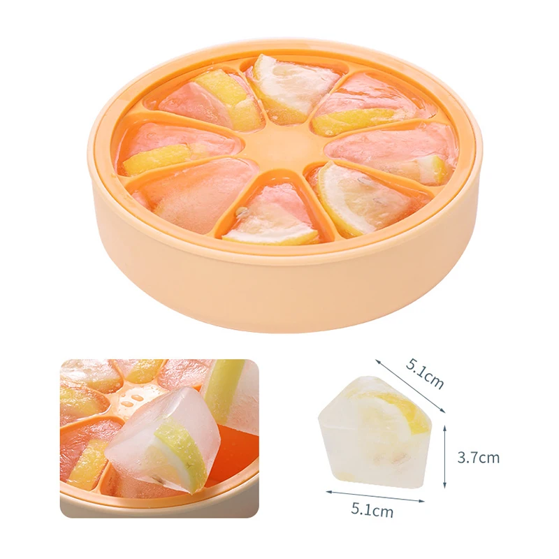 

New Silicone Ice Cube Tray With Lid Flexible 8 Triangles Reusable Ice Cube Mould For Freezer Baby Food Water Cocktail