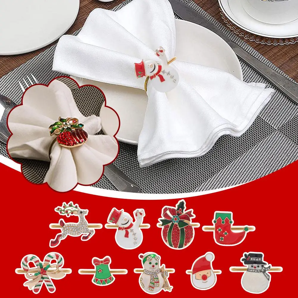 

Christmas Napkin Holders Xmas Table Decoration For Home Metal Reindeer Horn Tissue Wedding Banquet Hotel Table Y9S6