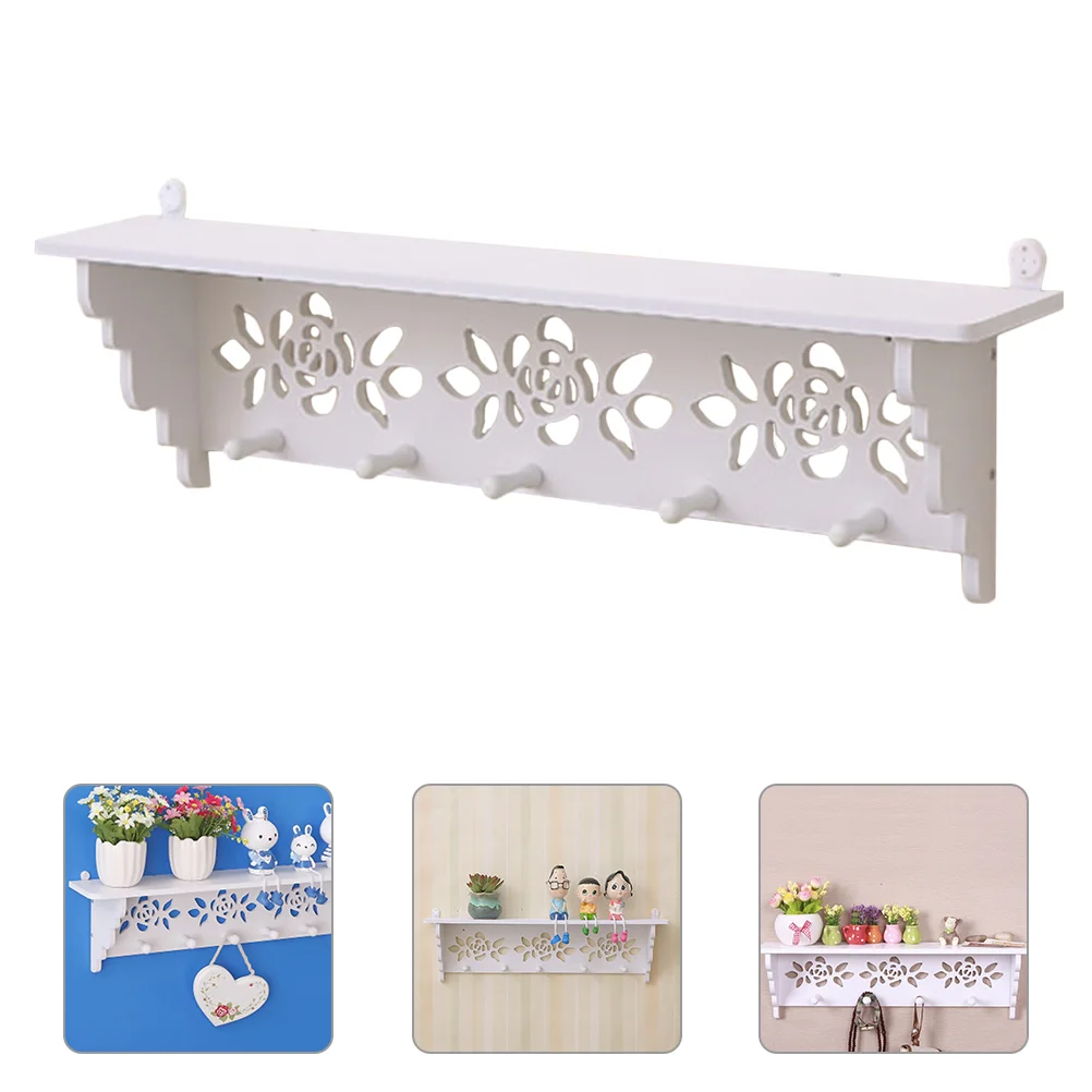 

Wall Shelf Fashion Pretty Wall Mounted Shelf Wall Storage Holder Wall Storage Rack Wall Storage Stand with Hooks