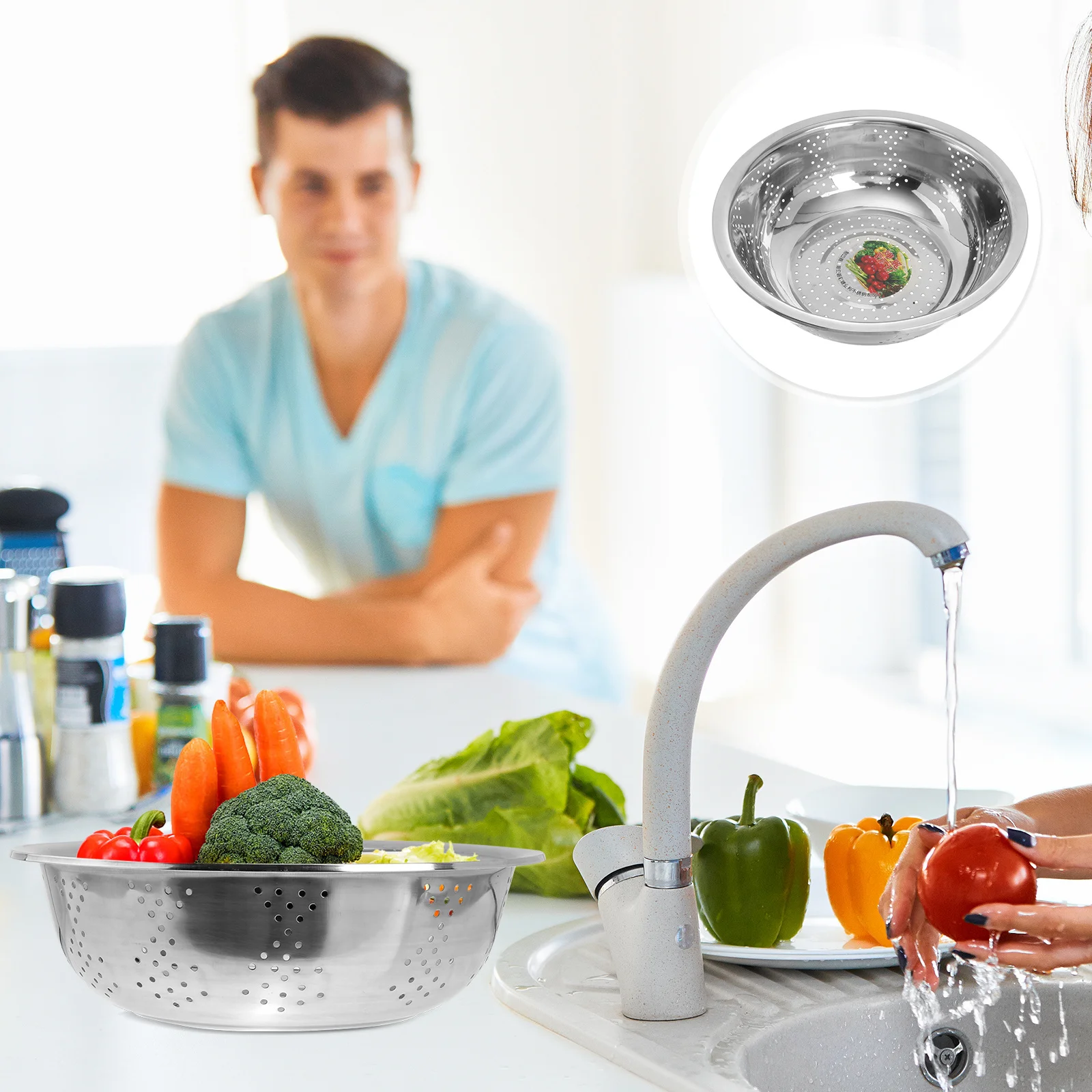 

Раковина для мытья, овощной пластиковый слив фруктов, стандартная корзина для овощей из нержавеющей стали, салата