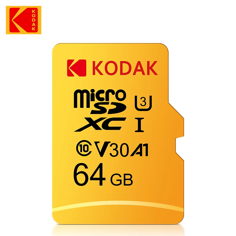 

2pcs Kodak Memory Card High Speed 64GB A1 Class 10 UHS-I 64GB Micro SD Card V30 U3 TF Card for Camera Smartphone Game