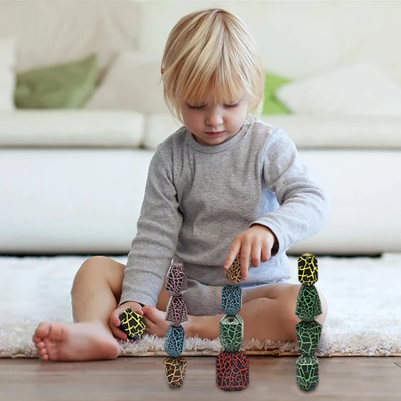 New Baby Toys Wooden Building Block Colored Stone Creative Educational Montessori Stacking Game Jigsaw Puzzle |