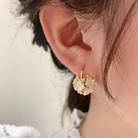 luxury sweet flower ball earrings clip trendy temperament crystal wedding pendant fashion korean jewelry women girl piercing ear