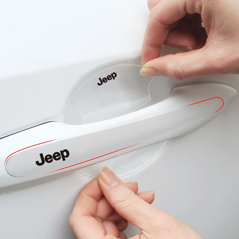 TPU Car Transparent Door Bowl Handle Protective Film Sticker For Jeep Renegade Compass Grand Cherokee Wrangler jk Gladiator