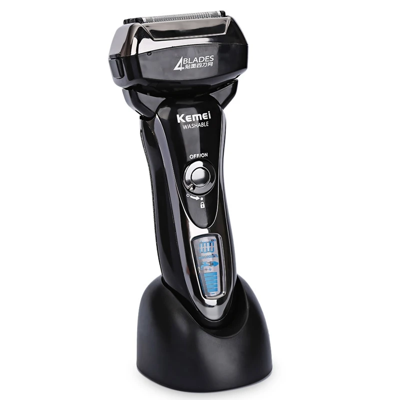 

Kemei KM-5568 Rechargeable Electric Shaver Reciprocating 4 Head Razor Full Floating Magnetic Suspension Razor EU Plug