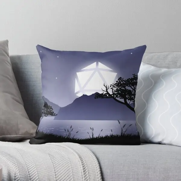 Огромная многогранная настольная Подушка D20 с принтом в виде полнолунных