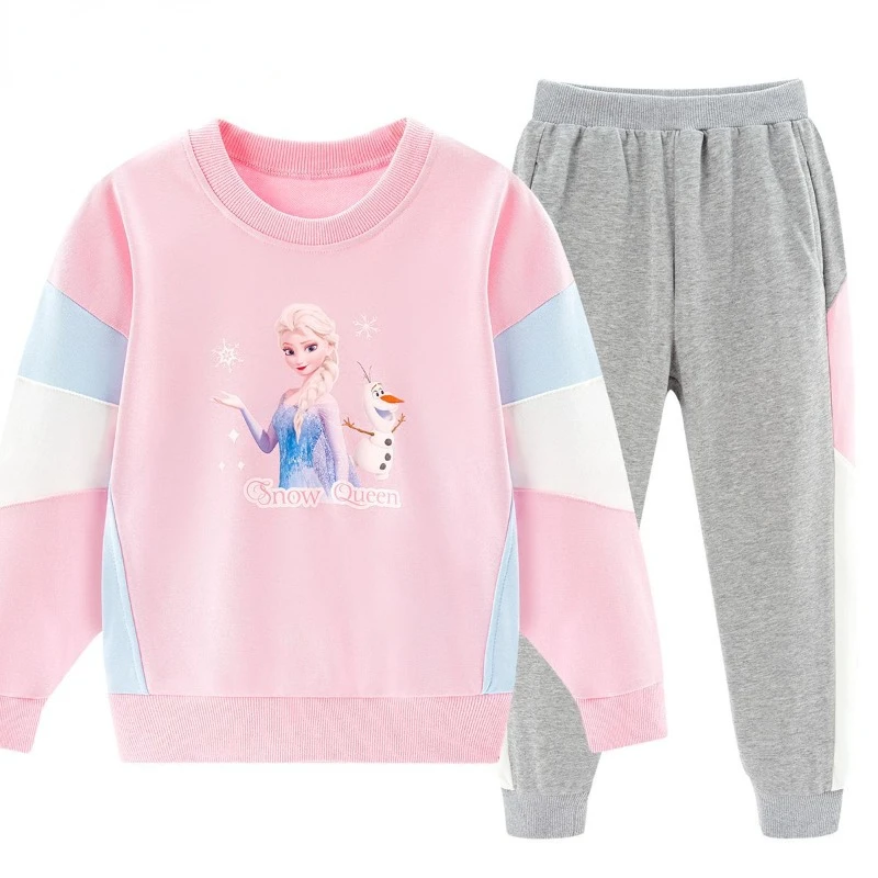 

Милый детский весенне-осенний костюм принцессы Эльзы из мультфильма «Холодное сердце», новинка, свитшот, повседневный спортивный костюм из двух предметов