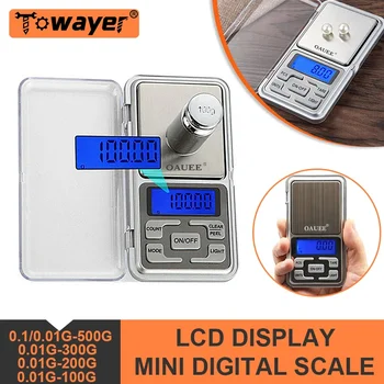 Mini Digital Scale High Accuracy Jewelry Weight Pocket Scales 100/200/300/500g 0.01g/0.1g LCD Display Electronic Kitchen Scale