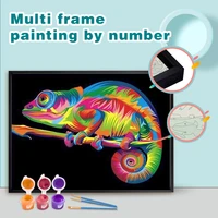 gatyztory pictures by number kits lizard animal painting by numbers drawing on color canvas diy multi aluminium frame home decor