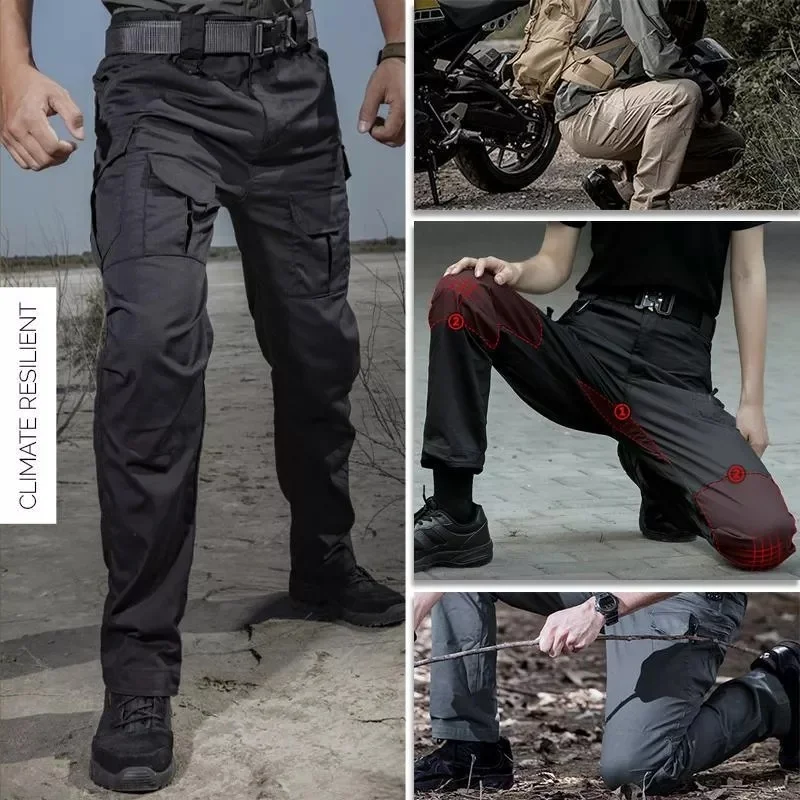 

Tactical Waterproof Pants SWAT Combat Army Trousers Many Pockets Waterproof Wear Resistant Casual Cargo Pants Men 2022
