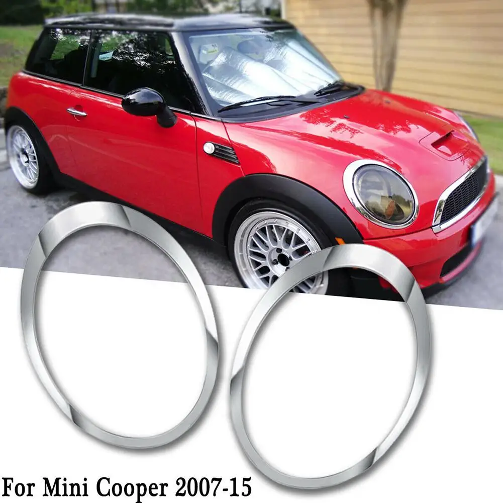 

1 Pair Left Right Headlight Ring Set Electroplated Fog Lamp Rings Compatible For 2007-2015 Mini Oe 51137149905 51137149906