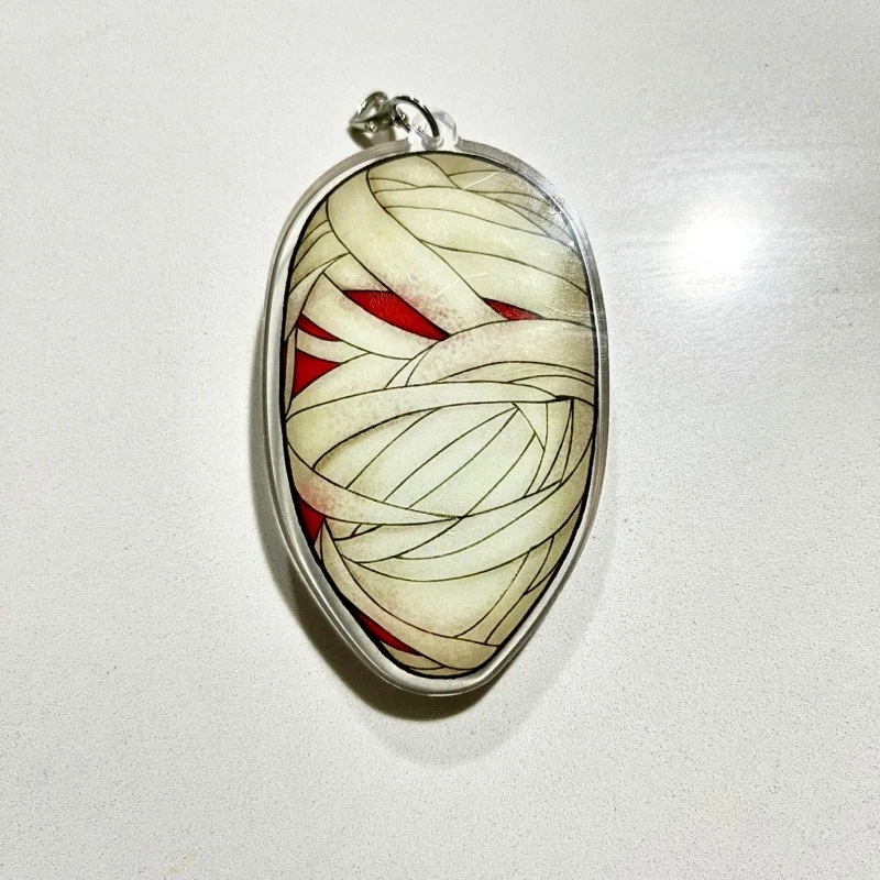 Фото Брелок-подвеска Vecna Mummy Wrapped Face из акрила с одним глазом, плавающие шармы, серебряный карабин, коллекционный подарок для сумки в стиле Stranger Things №4