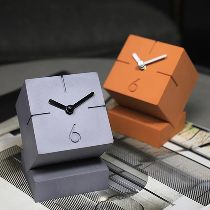 Concrete clock silicone mold Creative cement clock decoration mold