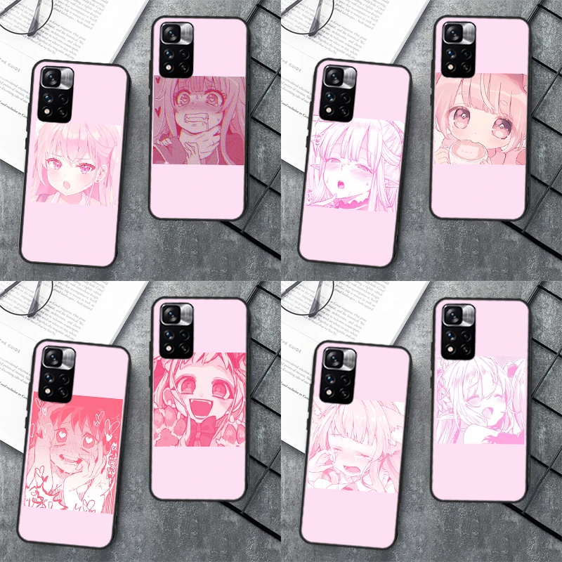 Розовый чехол Kawaii Anime Loli для Redmi 9 10 9A 9C 9T Xiaomi Note 11 Pro 7 8 10S 9S |