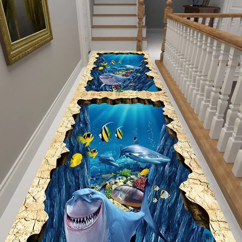 

3D Corridor Carpets for Hallway Living Room Decoration Home Hotel Lobby Long Carpet Stairs Area Rug Entry Door Mat Customizable