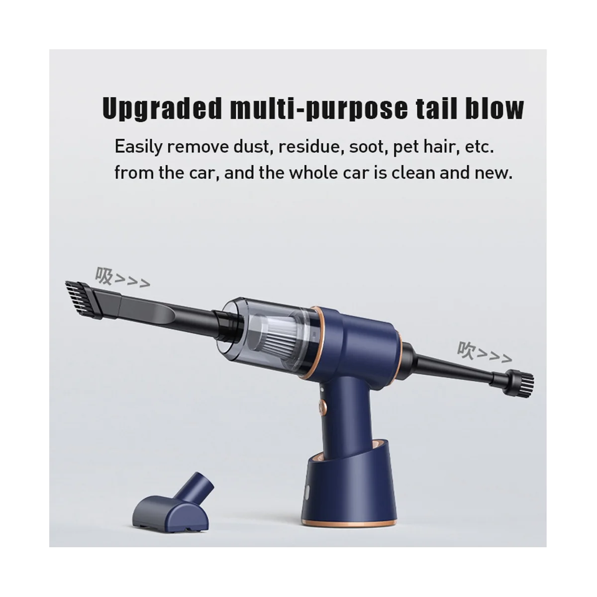 

Portable Car Vacuum Cleaner Charging Compressed Air Handheld High-Power Cordless Vacuum Cleaner Office-White