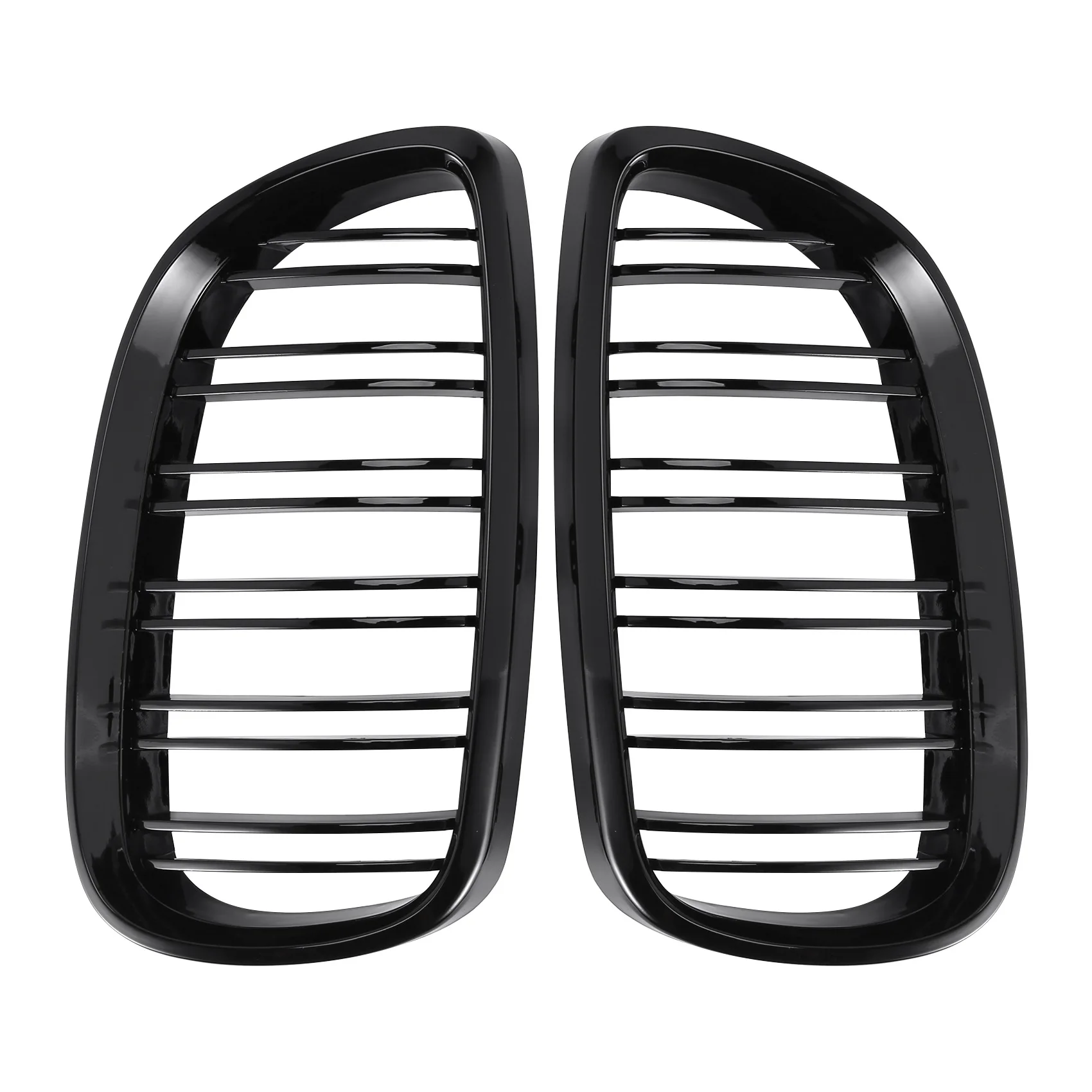 

2Pcs Front Bumper Kidney Twin Fins Sport Grill Grille for 3 Series E92 E93 M3 Two Doors 2006-2009(Bright Black)