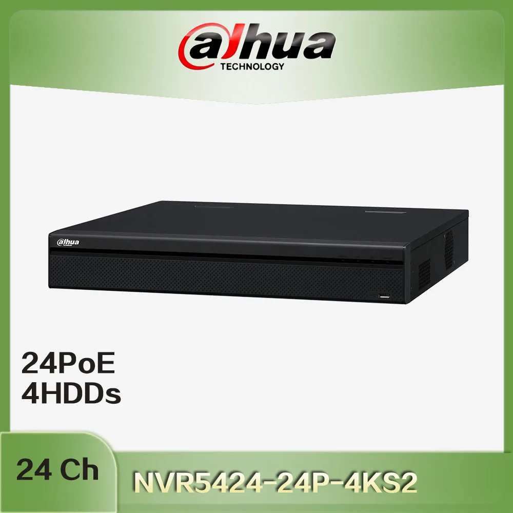 

Dahua nvr NVR5424-24P-4KS2 24 Channel 1.5U 4HDDs 24PoE 4K & H.265 Pro Support IPC UPnP Network Video Recorder