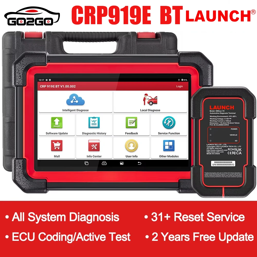 LAUNCH X431 CRP919E BT с DBScar VII VCI Автомобильные полные диагностические инструменты Active Test