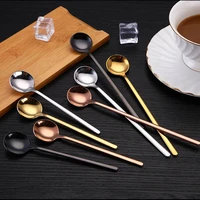 stainless steel coffee spoon round head spoon korean style spoons honey dessert gift mixing spoon