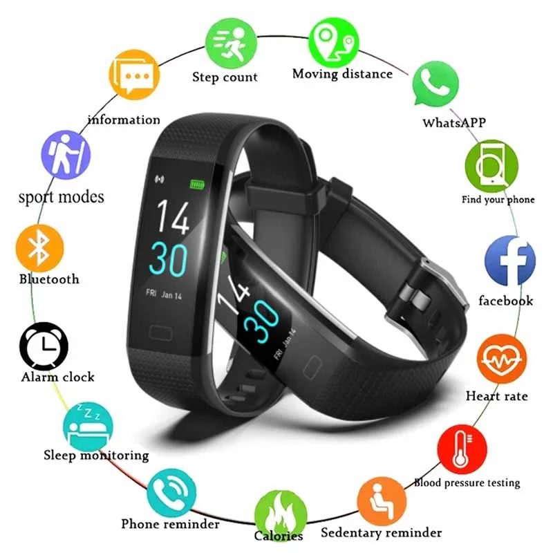 

S5 Second Generation Blood Pressure Bracelet Sports Heart Rate Pedometer Body Temperature Measurement Smart Bracelet 2022 Sale