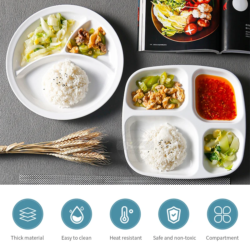 Пищевые обеденные тарелки разделенный обеденный поднос контейнер для обеда