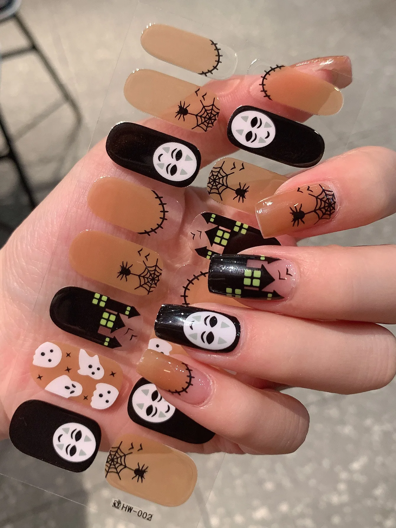 Наклейки для ногтей на Хэллоуин 16 насадок