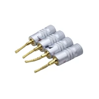 4pcs banana plugs 2mm copper wire gold plated welding free banana plugs audio speaker wire plugs braided wire plug