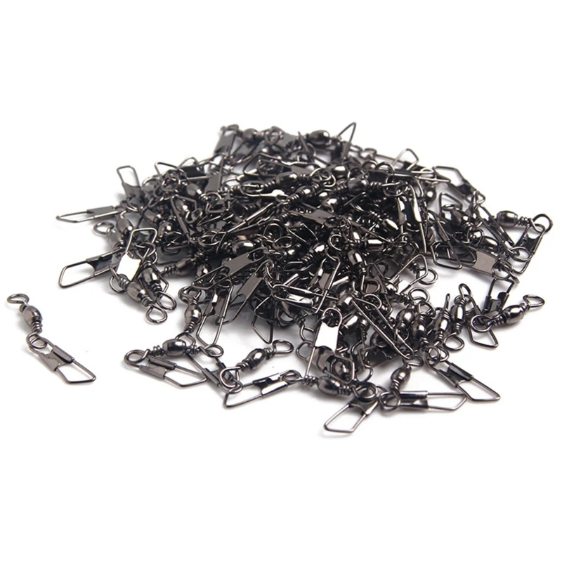 

100Pcs Snap Swivel Saltwater High Strength Snaps Fishing Barrel Line Connector Fishing Swivels Barrel Safety Snap