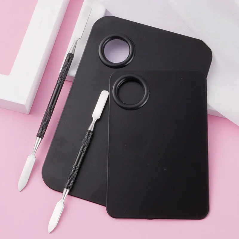 

1SET Stainless Steel Nail Color Palette Makeup Mixer Color Palette Nail Polish Drawing Paint Plate For Nails Art Display Shelf